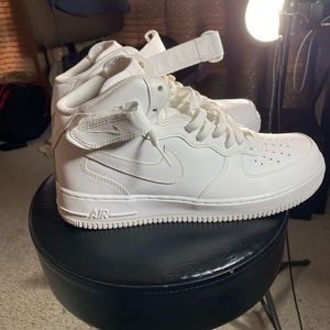 Nike Air Force one mid all white size 10